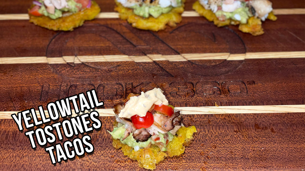 Yellowtail Tostone Tacos